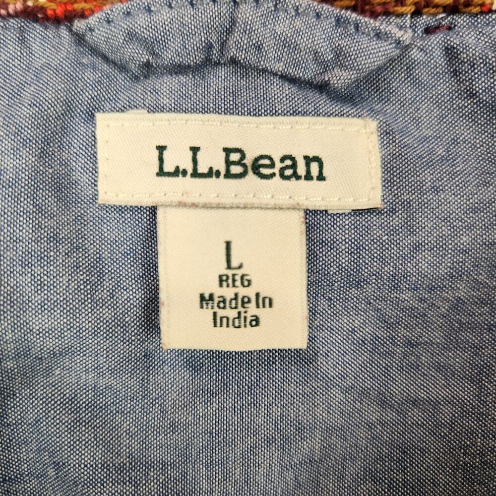 L.L. Bean Women's 912 Overshirt Plaid Shacket Women's L Purple Button Up Shirt - Picture 6 of 10